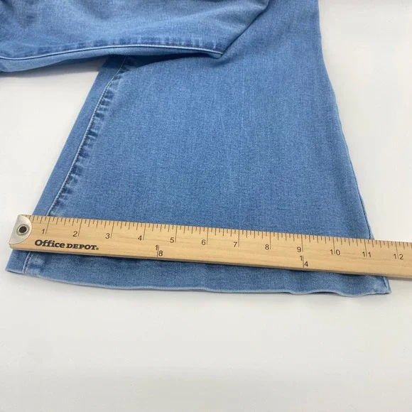 Free People Penny Flare Jeans Womens 27 Blue Crossover Waist Bell Bottom Denim - Picture 7 of 13